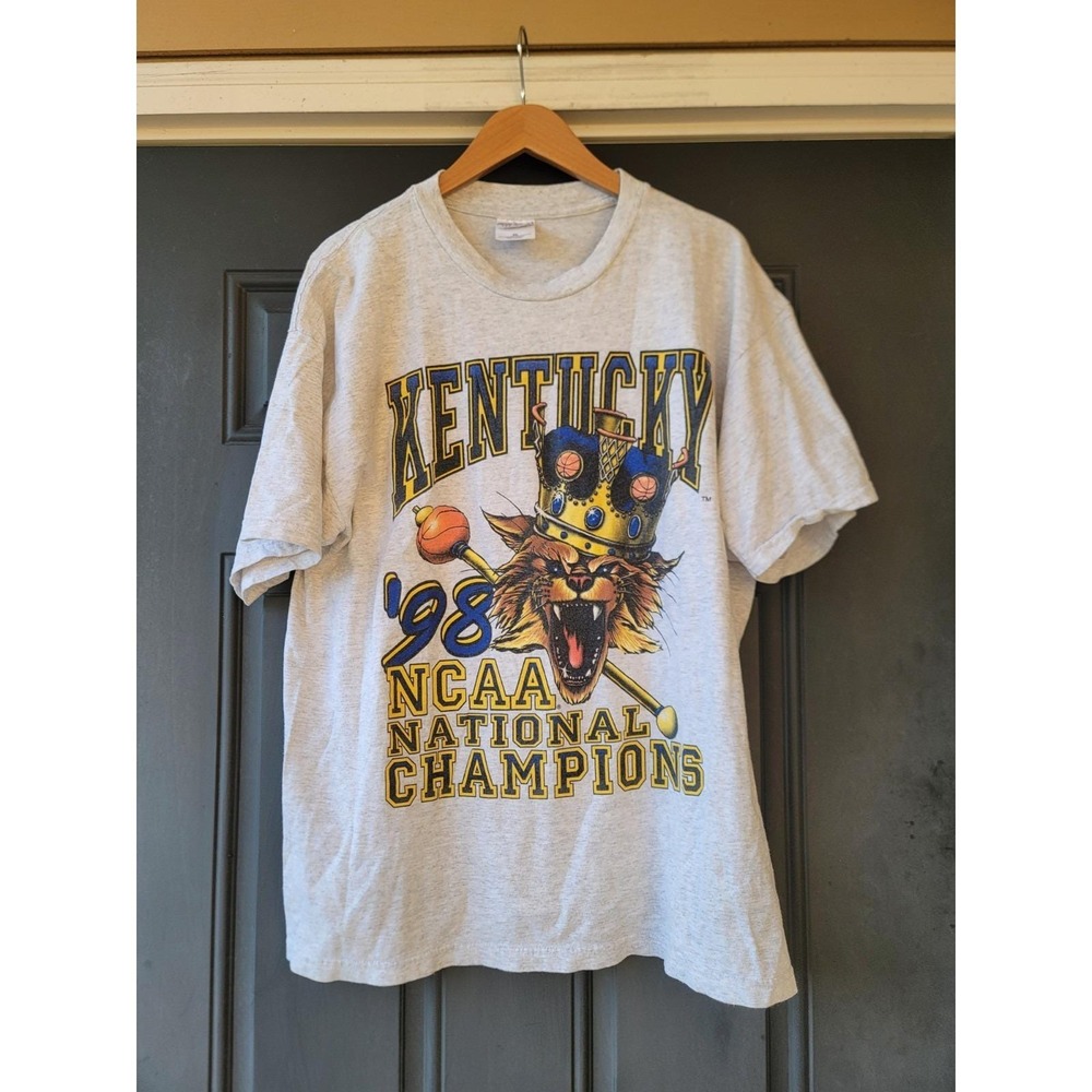 Vintage 90s  UK Kentucky Basketball Wildcats Large HTF T Shirt Rare